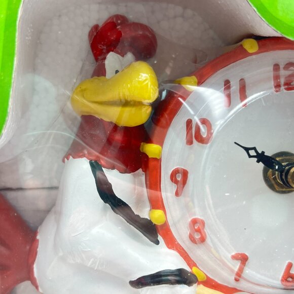 Looney Tunes FOGHORN LEGHORN & HENERY HAWK Rooster Figurine Quartz Clock RARE - Picture 3 of 11